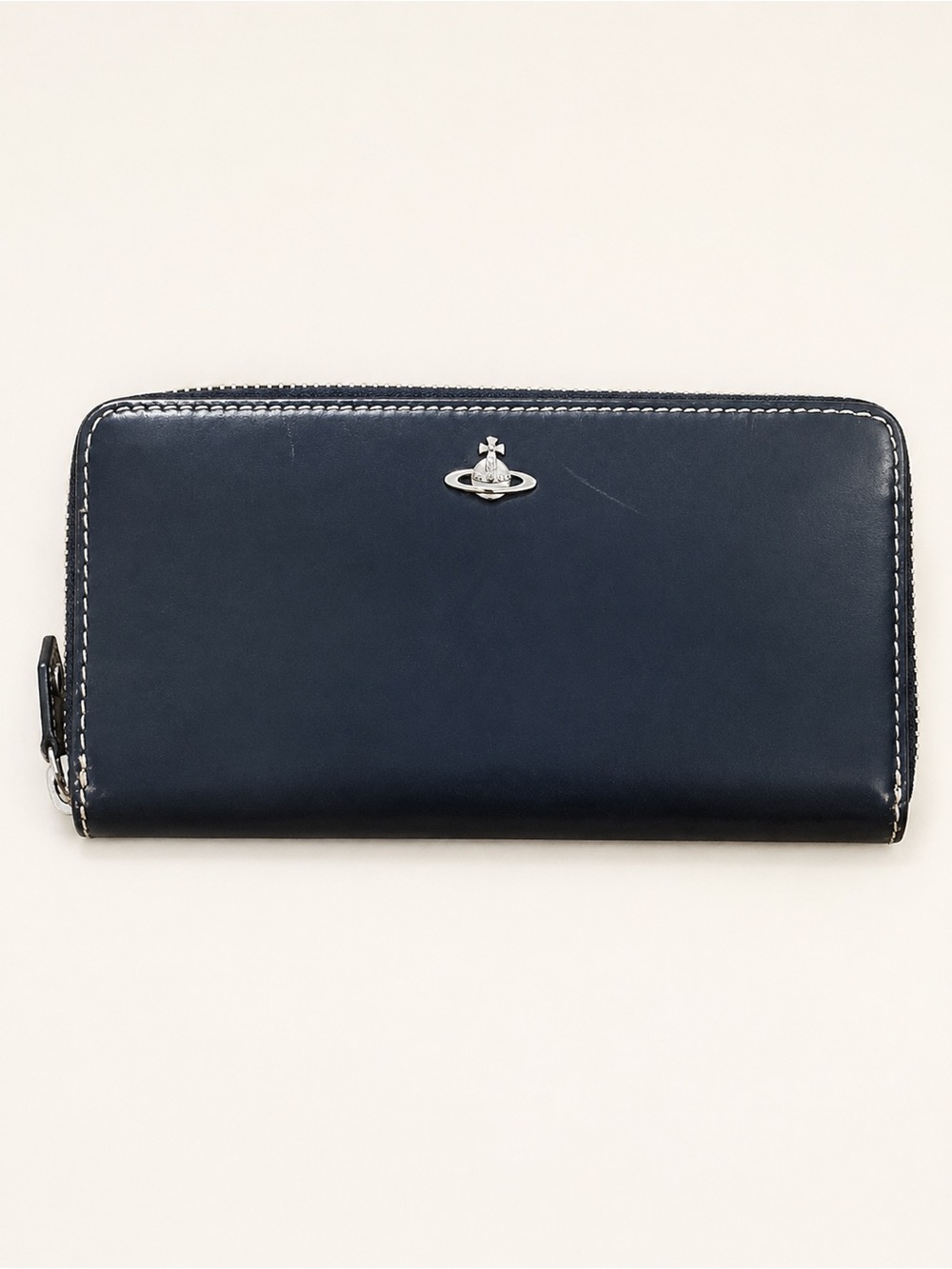 Vivienne Westwood Dark Navy Orb Zip Around Wallet